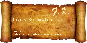 Frank Kolombina névjegykártya